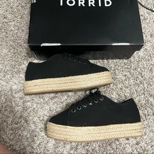 Torrid Black Platform Espadrille Sneakers 8W